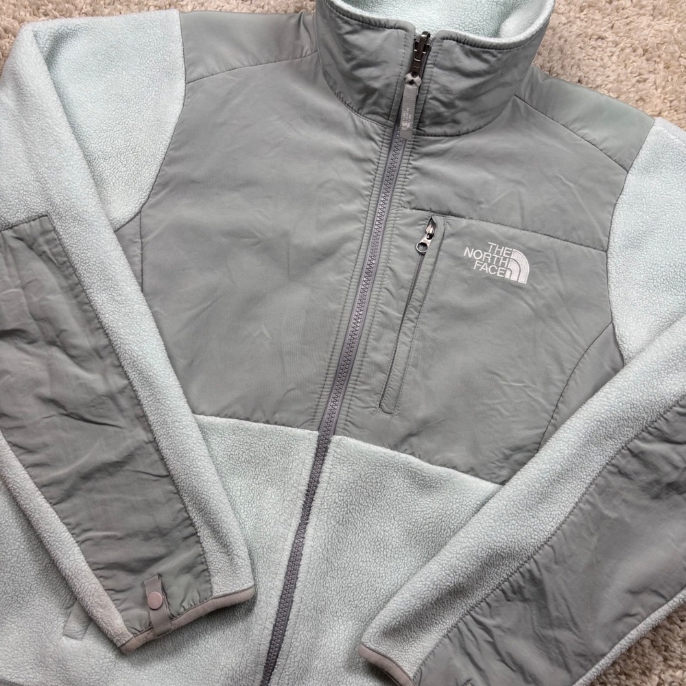 The North Face Denali Fleece Jacket Women S Gray Polartec Full Zip Mock Neck